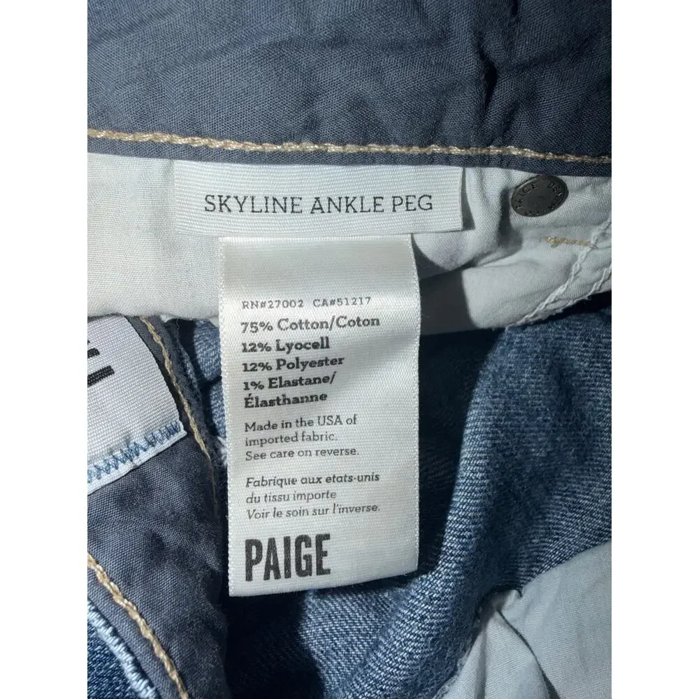 Paige women’s distressed skyline ankle peg blue jeans
Size 28 - Picture 8 of 16